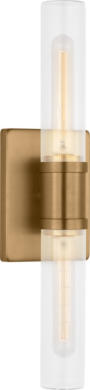 Keaton Two Light Vanity in Satin Brass | Satin Brass