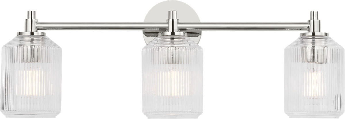 Barstow Three Light Bath in Polished Nickel | Polished Nickel