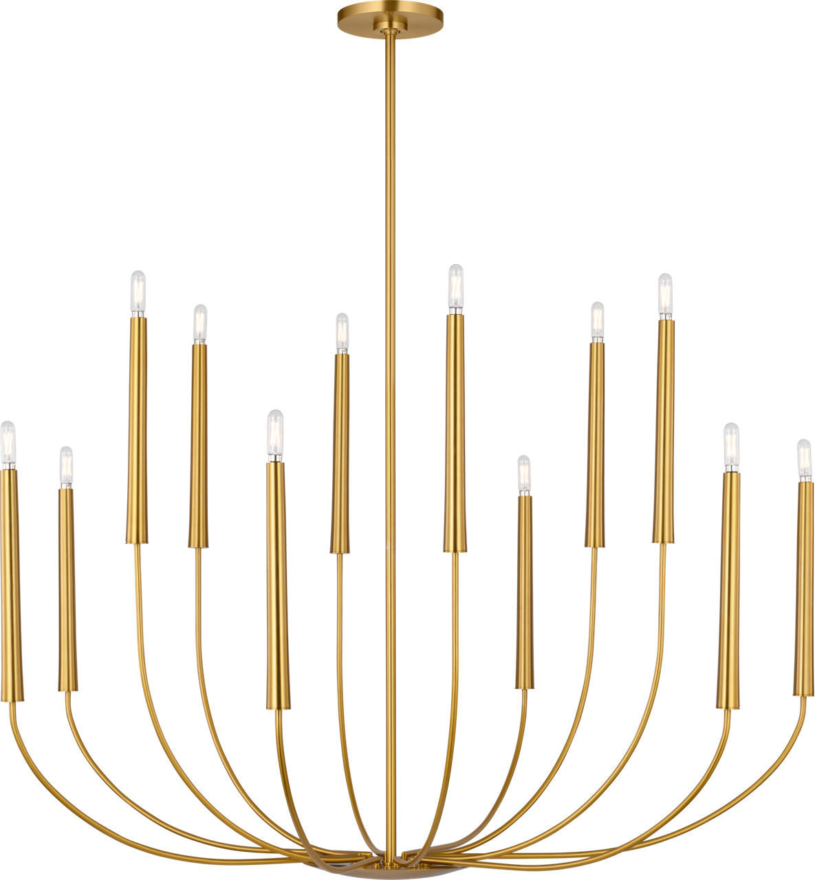 Lois 12 Light Chandelier in Burnished Brass | Burnished Brass