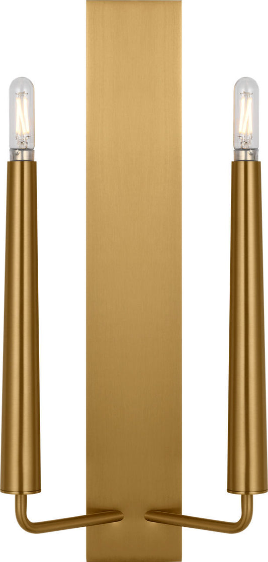 Lois Two Light Wall Sconce in Burnished Brass | Burnished Brass