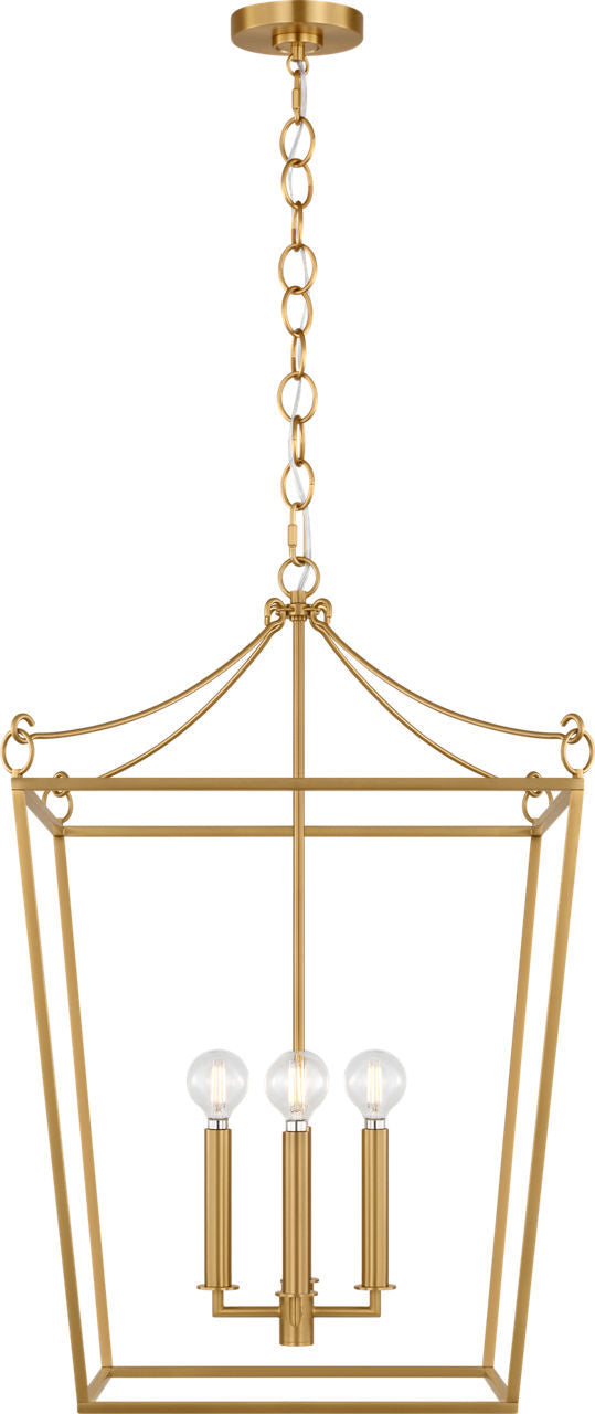 Carlyle Four Light Lantern in Burnished Brass | Burnished Brass