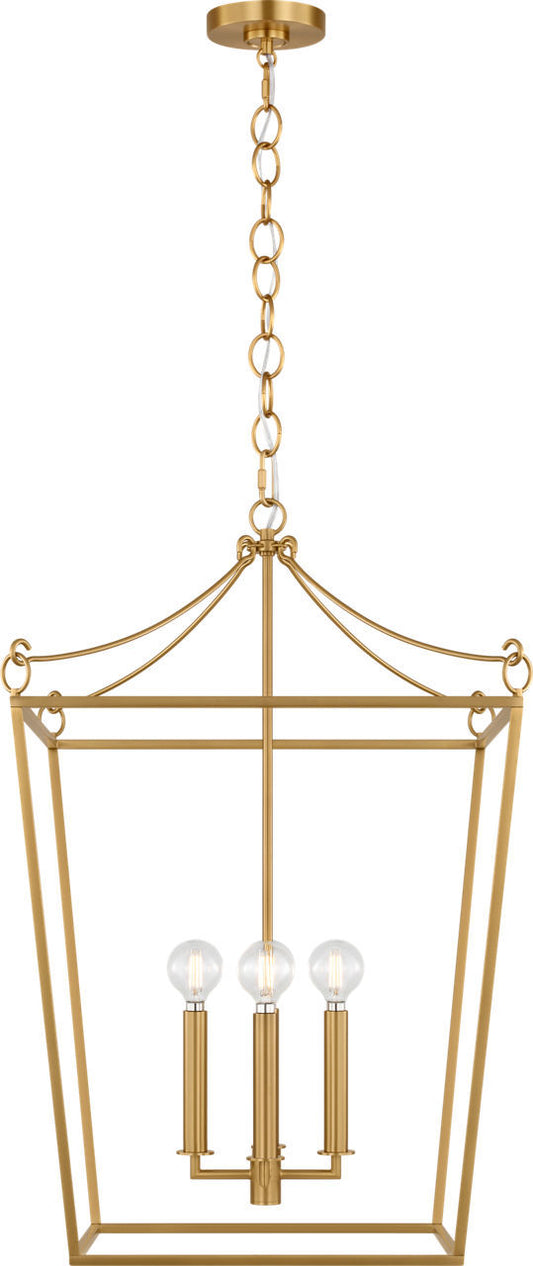 Carlyle Four Light Lantern in Burnished Brass | Burnished Brass