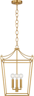 Carlyle Three Light Lantern in Burnished Brass | Burnished Brass