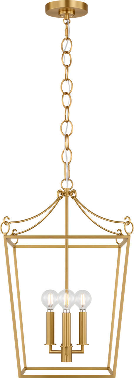 Carlyle Three Light Lantern in Burnished Brass | Burnished Brass