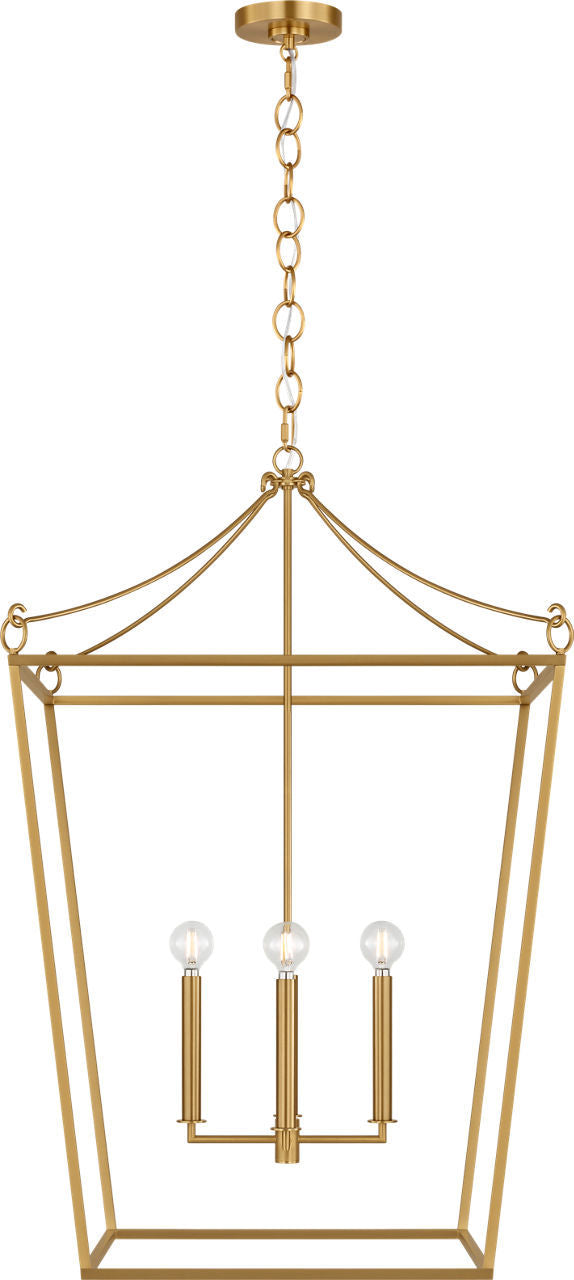 Carlyle Four Light Lantern in Burnished Brass | Burnished Brass
