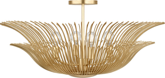 Dorelle Four Light Flush Mount in Gild | Gild