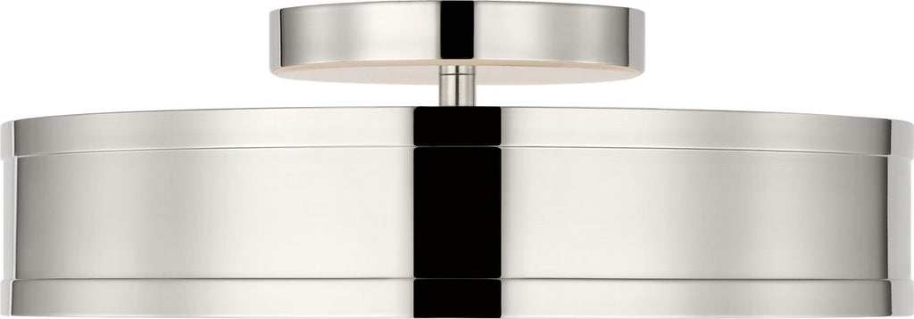 Dupont LED Semi Flush Mount in Polished Nickel | Polished Nickel
