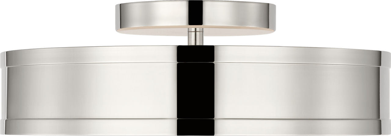 Dupont LED Semi Flush Mount in Polished Nickel | Polished Nickel