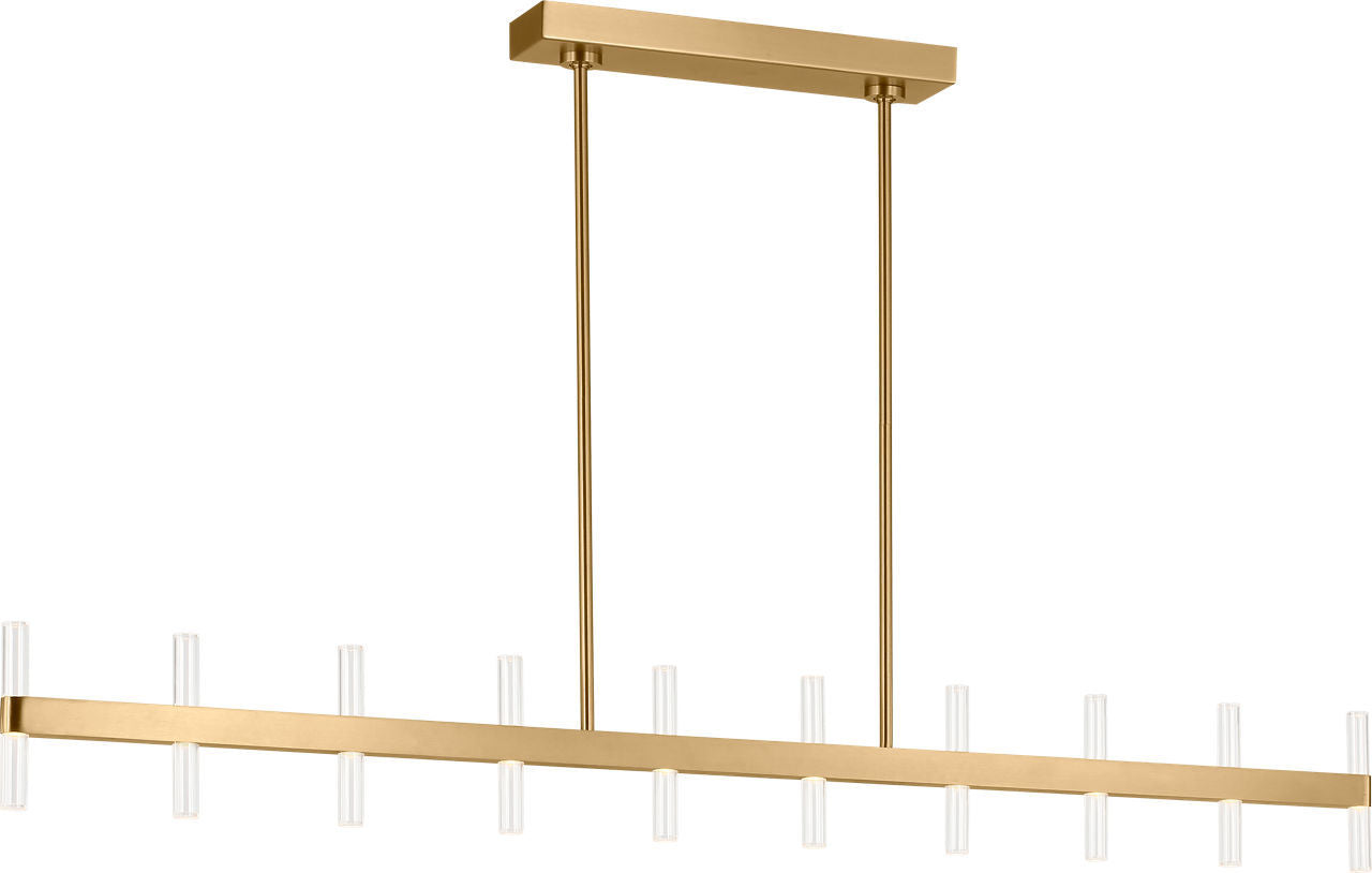 Silas LED Linear Pendant in Burnished Brass | Burnished Brass