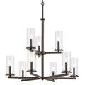 Crosby Nine Light Chandelier in Olde Bronze