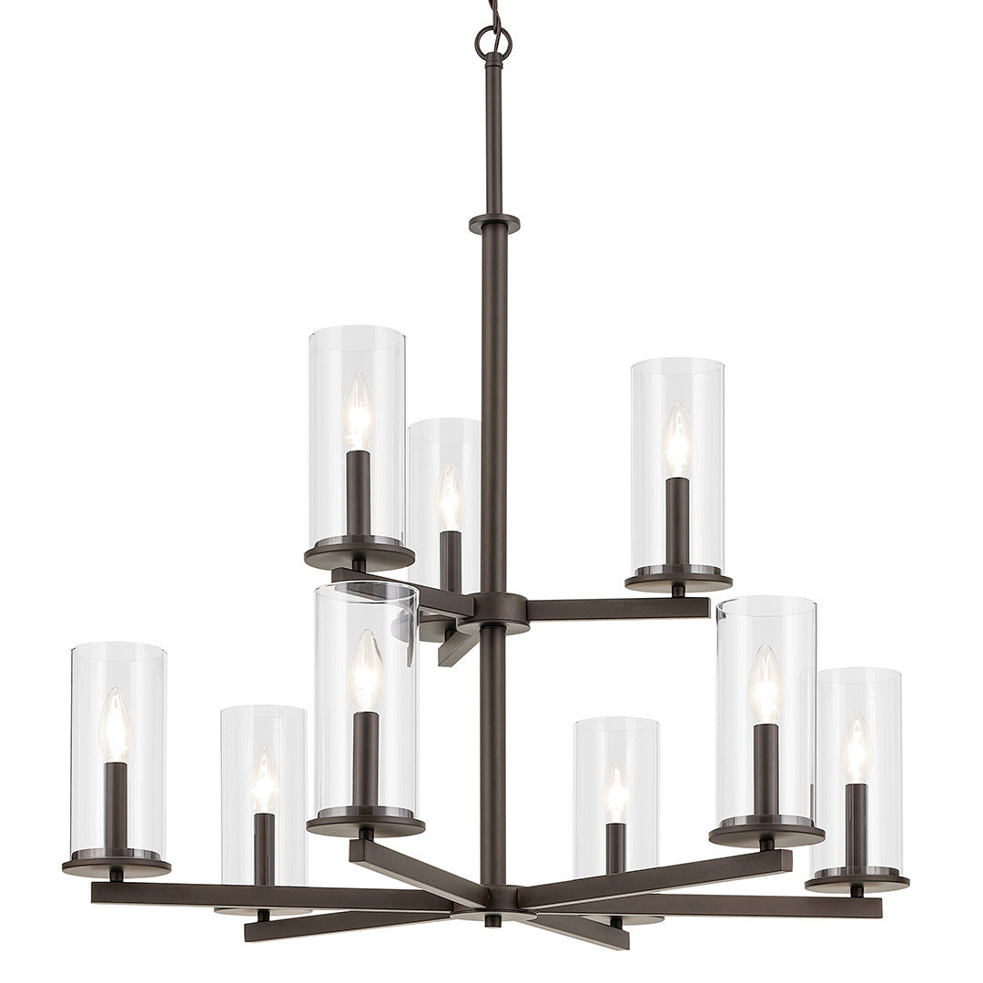 Crosby Nine Light Chandelier in Olde Bronze