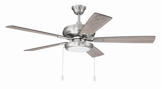 EOS Low Profile White 52" Ceiling Fan 52" Ceiling Fan in Brushed Polished Nickel