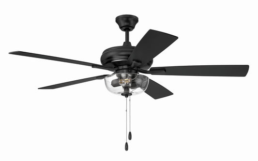 EOS 2 Light Clear Bowl 52" Ceiling Fan 52" Ceiling Fan in Flat Black