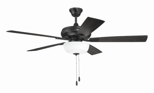 EOS 2 Light Frosted White Bowl 52" Ceiling Fan 52" Ceiling Fan in Flat Black