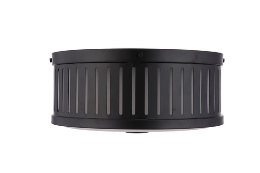 Livingston Three Light Flushmount in Flat Black