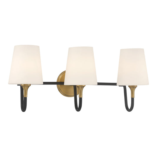 Brienne Three Light Vanity in Legacy Brass