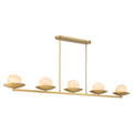 Olenne Five Light Linear Chandelier in Legacy Brass