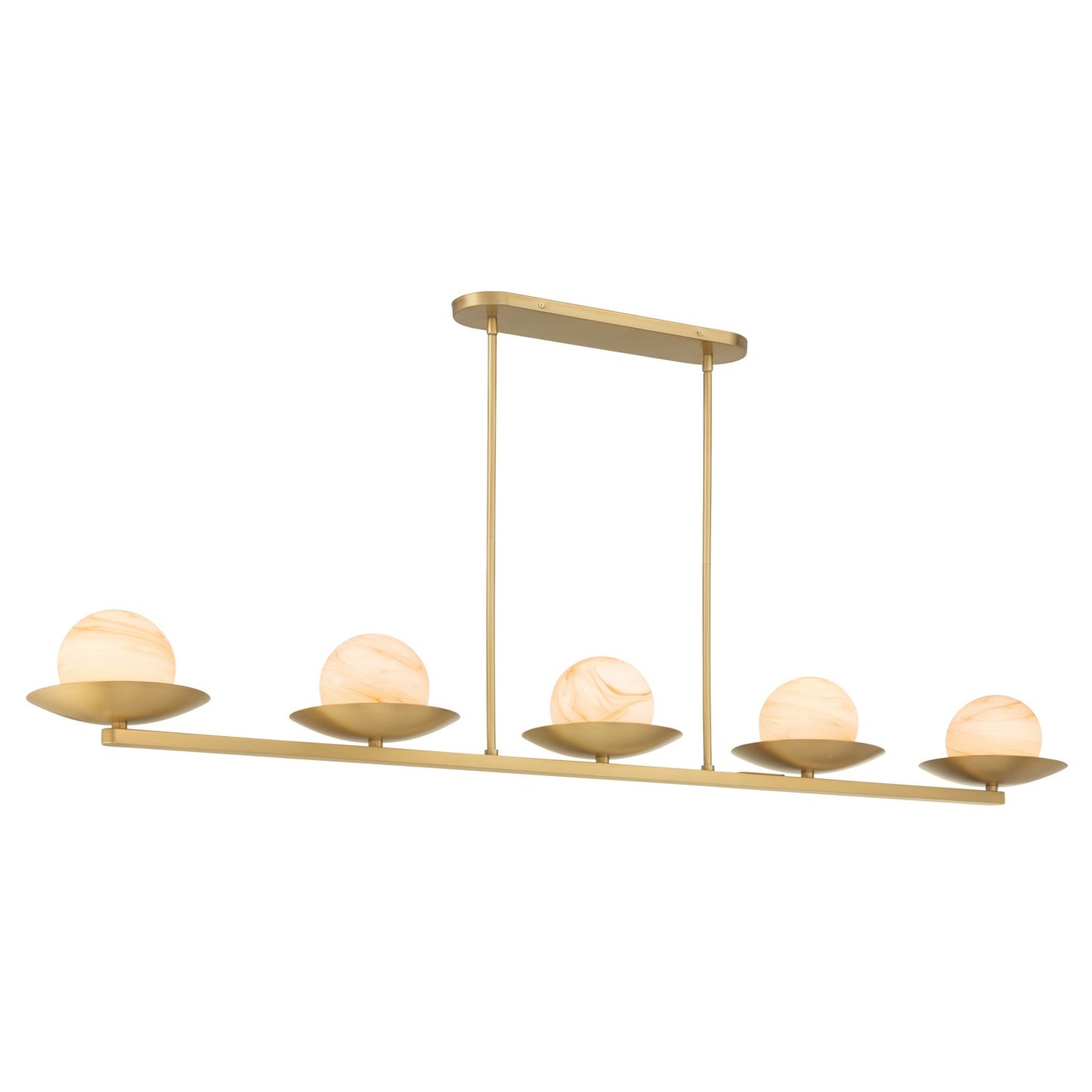 Olenne Five Light Linear Chandelier in Legacy Brass