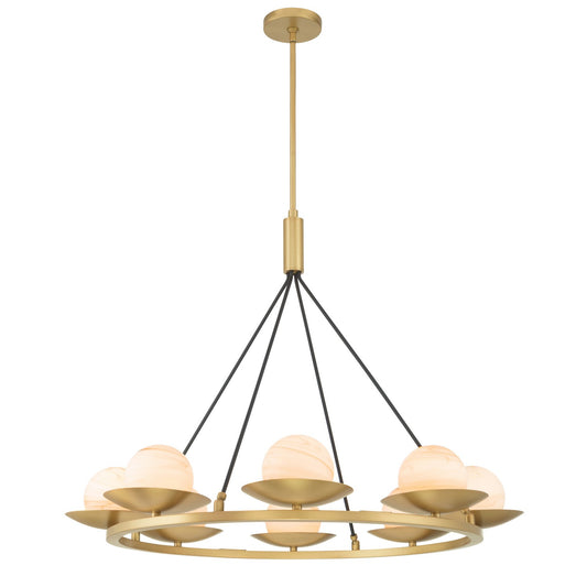 Olenne Eight Light Pendant in Legacy Brass