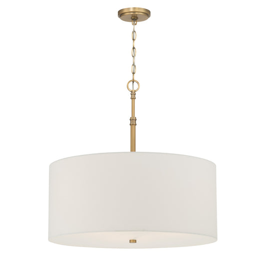 Molvene Three Light Pendant in Legacy Brass