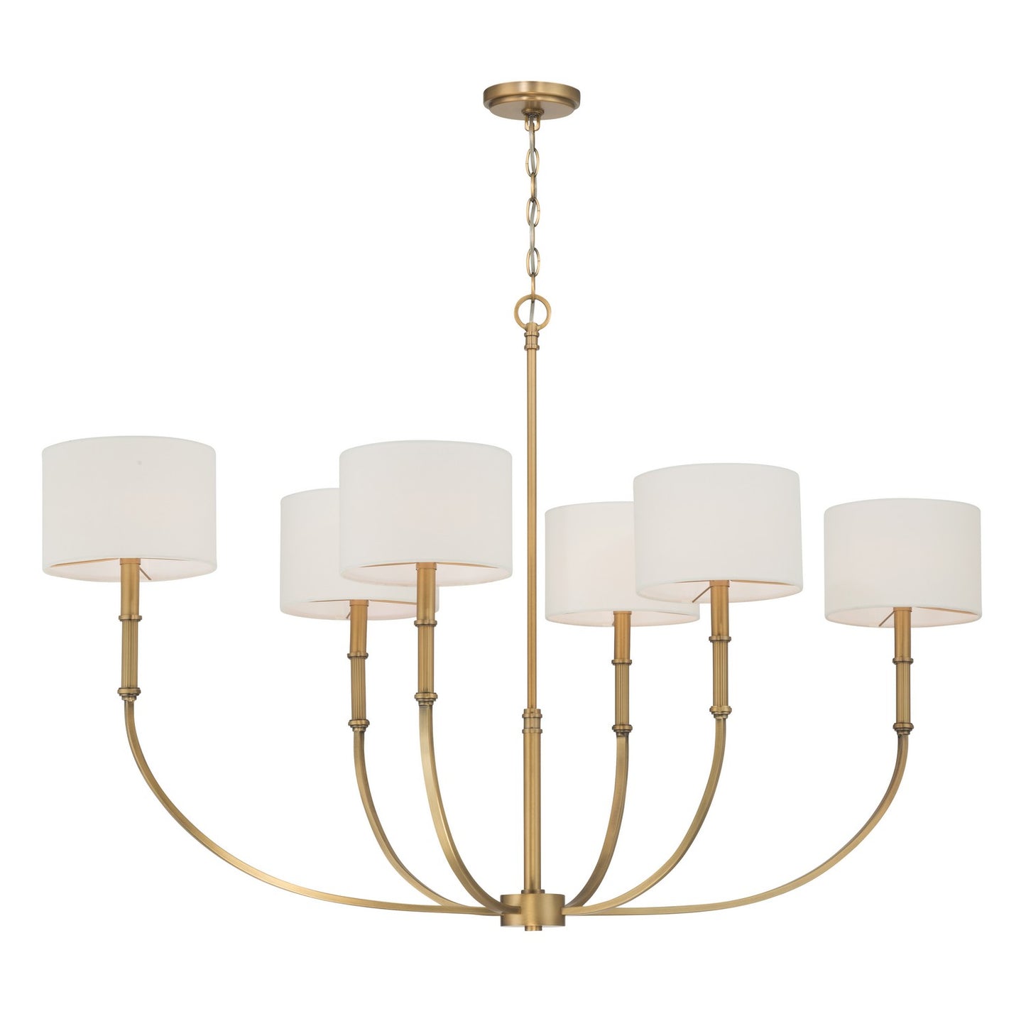 Molvene Six Light Linear Chandelier in Legacy Brass