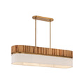 Nebri Five Light Linear Chandelier in Legacy Brass