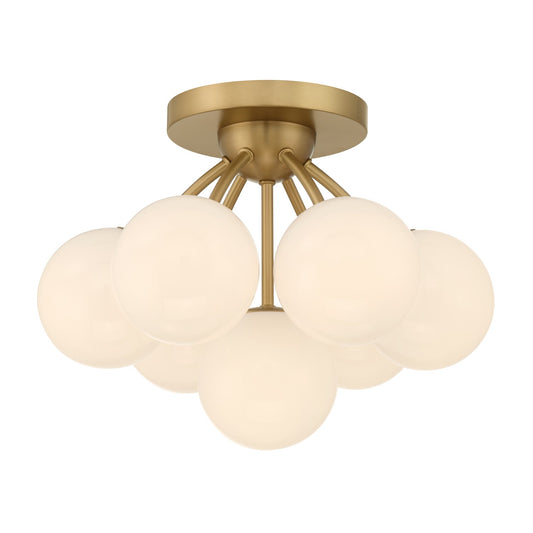 Lunara Seven Light Semi-Flush Mount in Legacy Brass