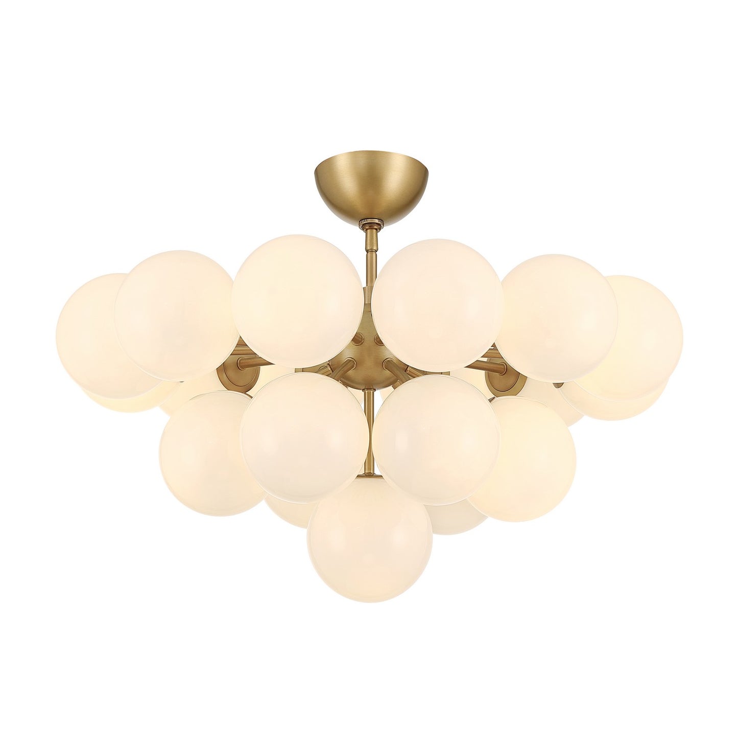 Lunara 19 Light Convertible Chandelier/Semi-Flush Mount in Legacy Brass