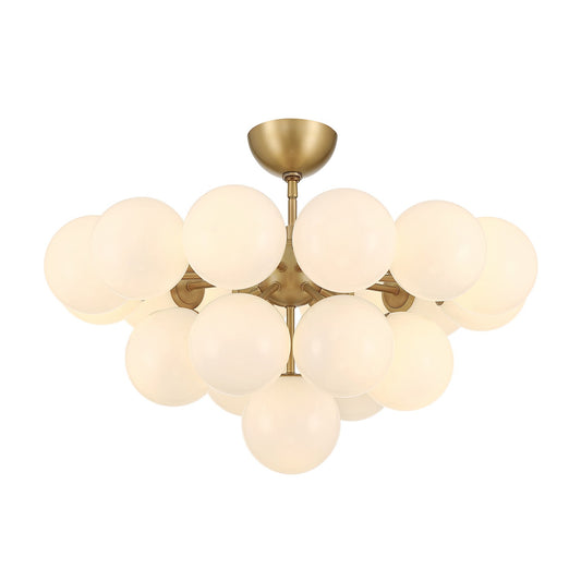 Lunara 19 Light Convertible Chandelier/Semi-Flush Mount in Legacy Brass