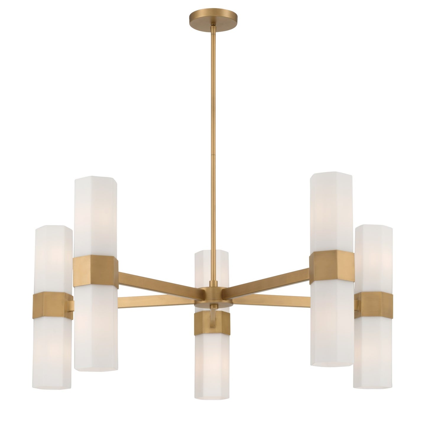 Delgada Ten Light Chandelier in Legacy Brass