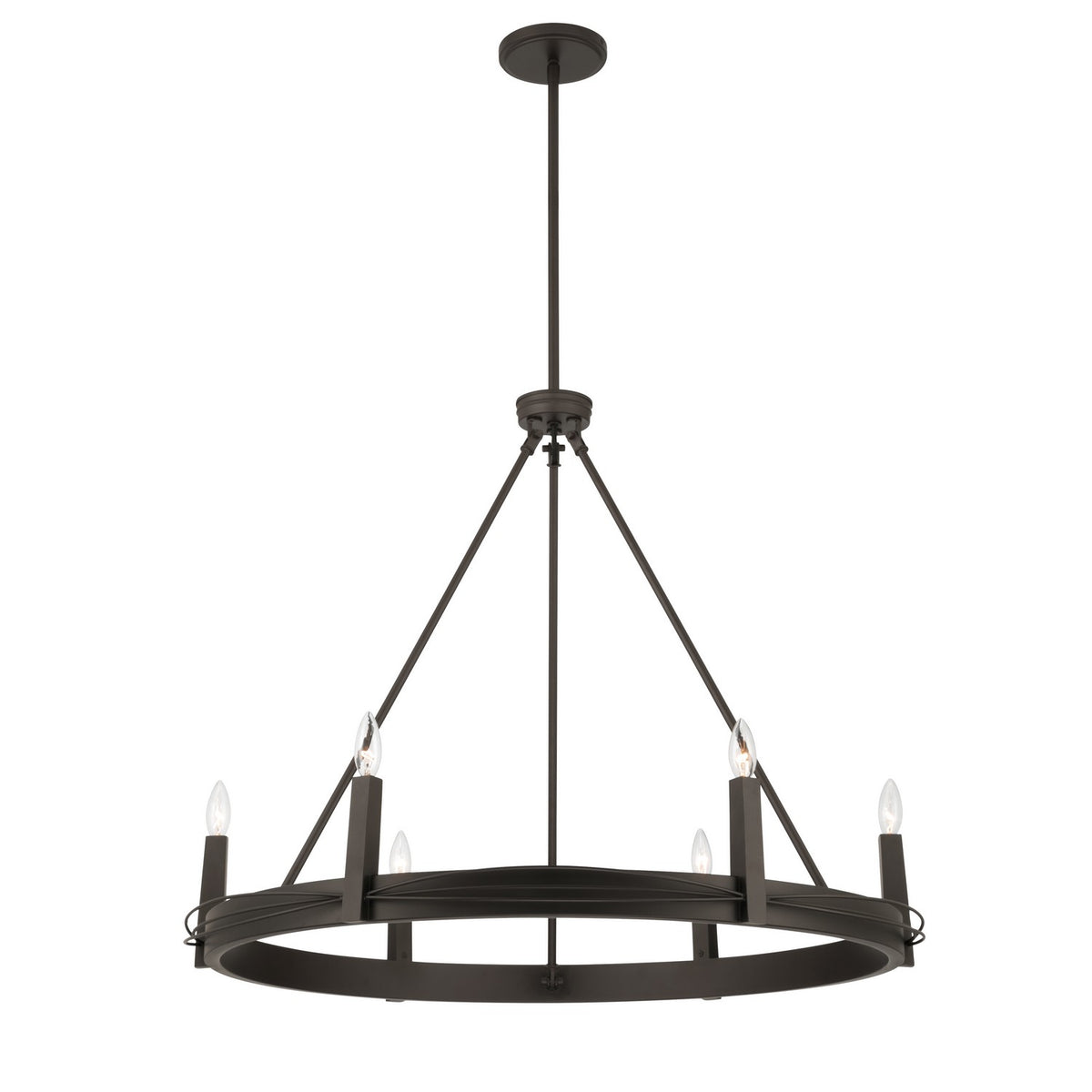 Dalvor Six Light Pendant in Dark Bronze