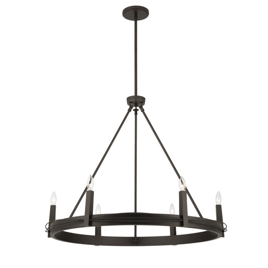 Dalvor Six Light Pendant in Dark Bronze