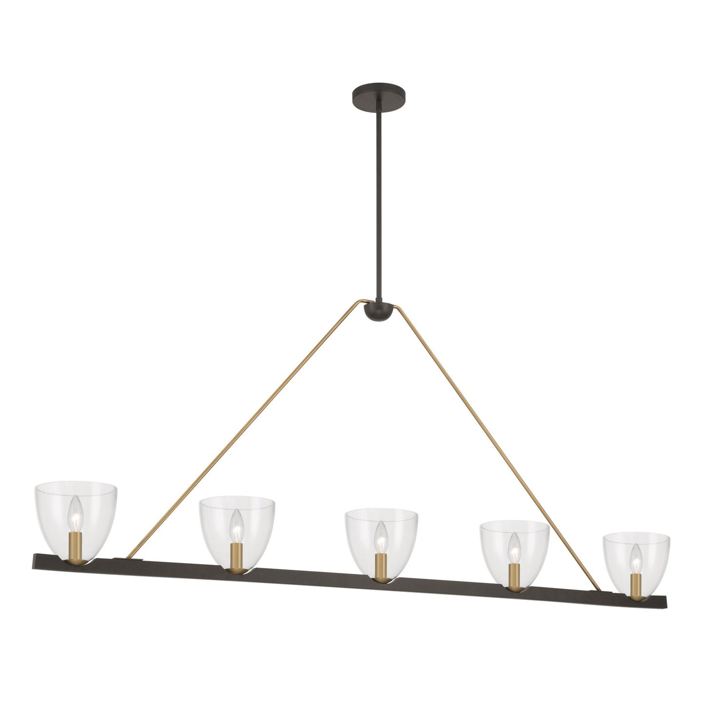 Noellea Five Light Linear Chandelier in Dark Bronze