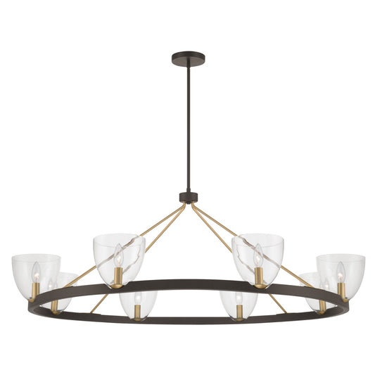 Noellea Eight Light Chandelier in Dark Bronze