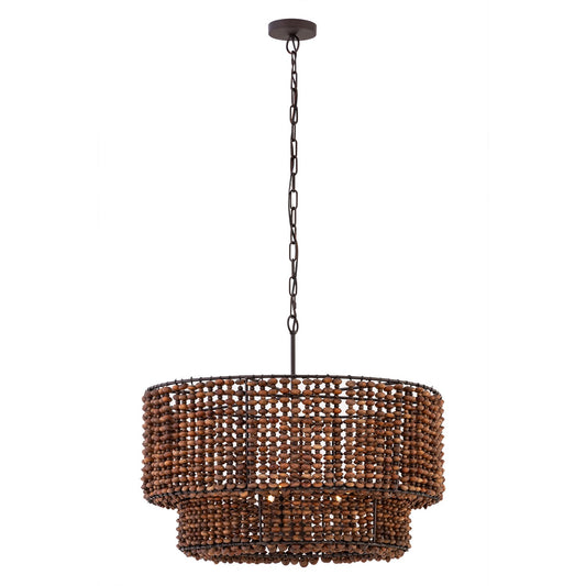 Beaudelle Five Light Pendant in Dark Bronze