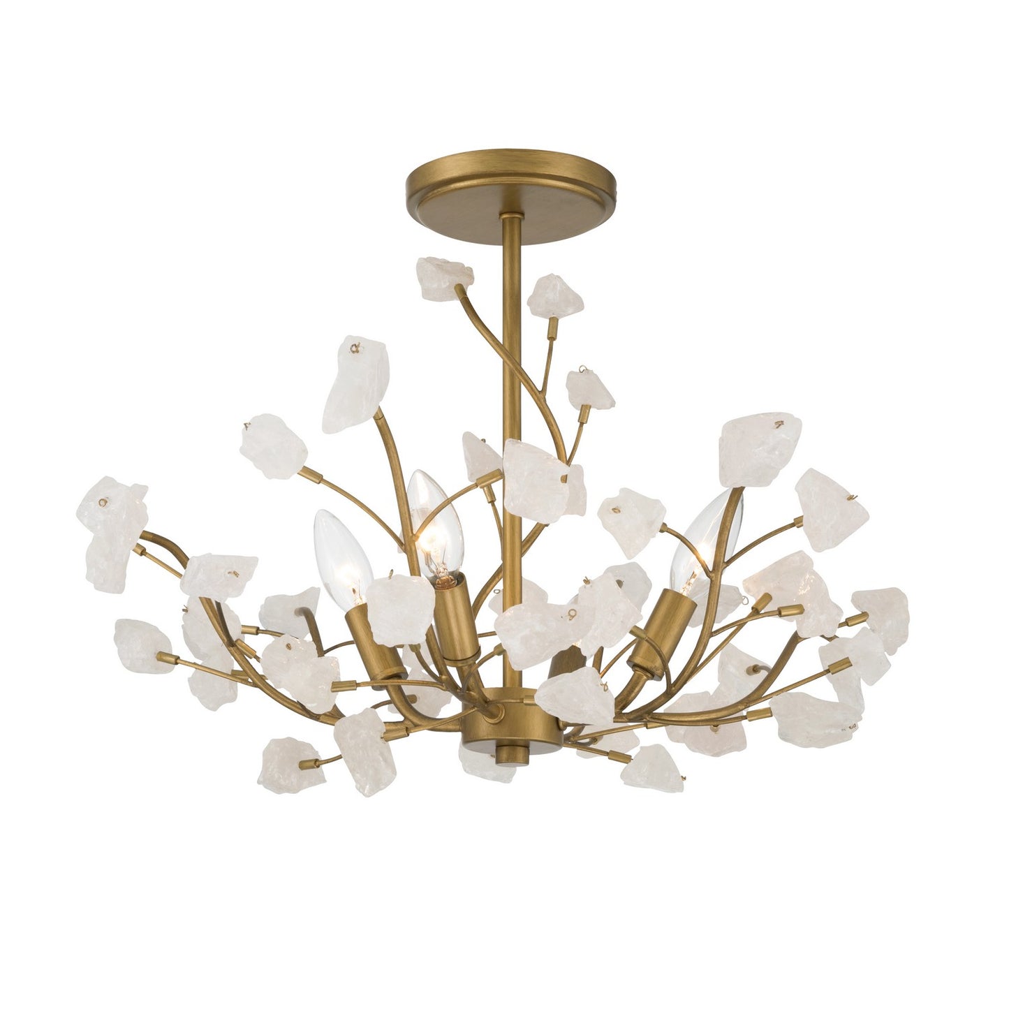 Ramus Five Light Semi-Flush Mount in Painted Legacy Brass
