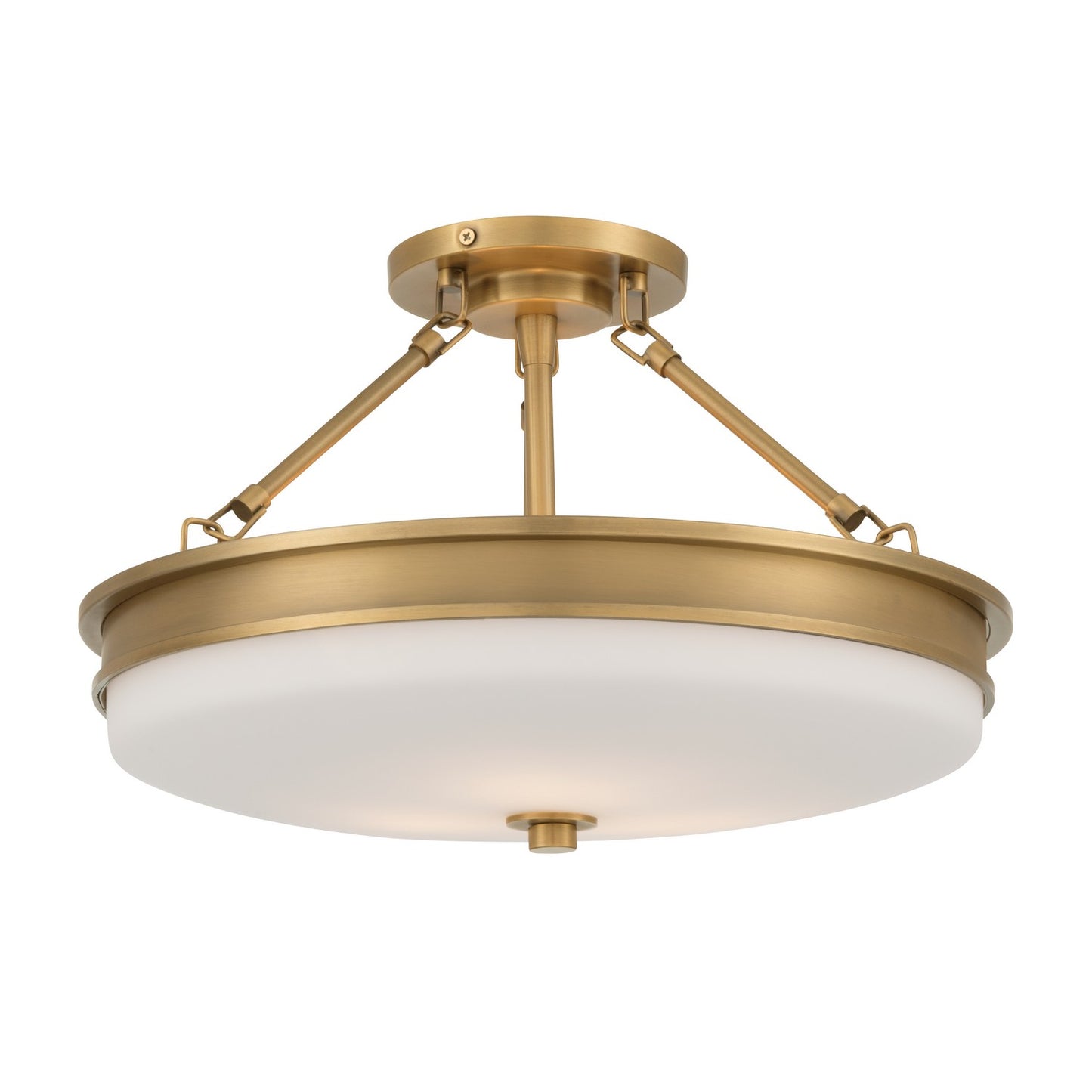 Halora Three Light Semi-Flush Mount in Legacy Brass