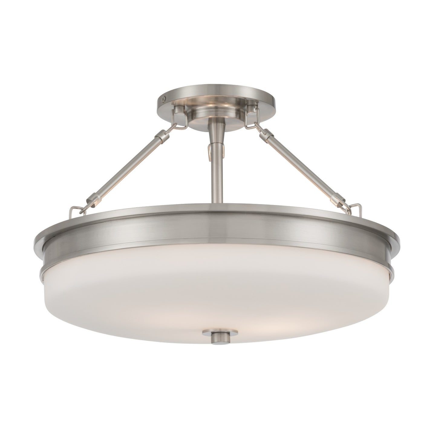Halora Three Light Semi-Flush Mount in Brushed Nickel