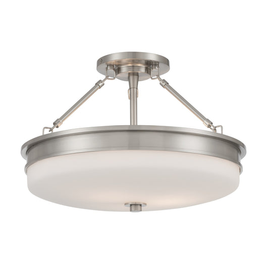 Halora Three Light Semi-Flush Mount in Brushed Nickel