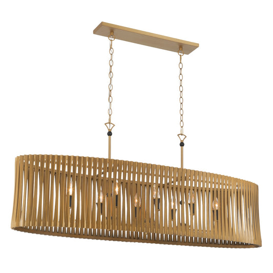 Aven Eight Light Linear Chandelier in Sand Coal Black