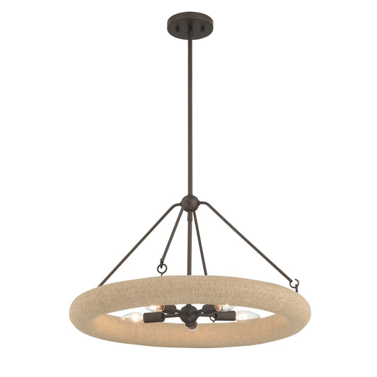 Aeris Five Light Pendant in Dark Bronze