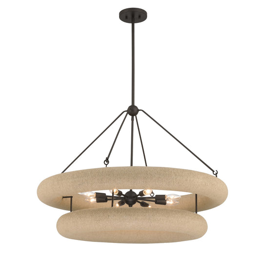 Aeris Eight Light Pendant in Dark Bronze