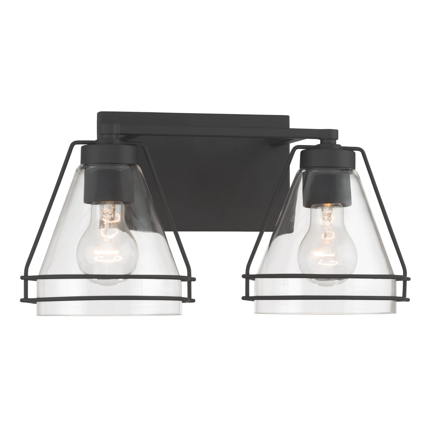 Lorenth Two Light Vanity in Dark Matte Black