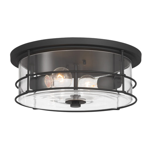 Lorenth Two Light Flush Mount in Dark Matte Black