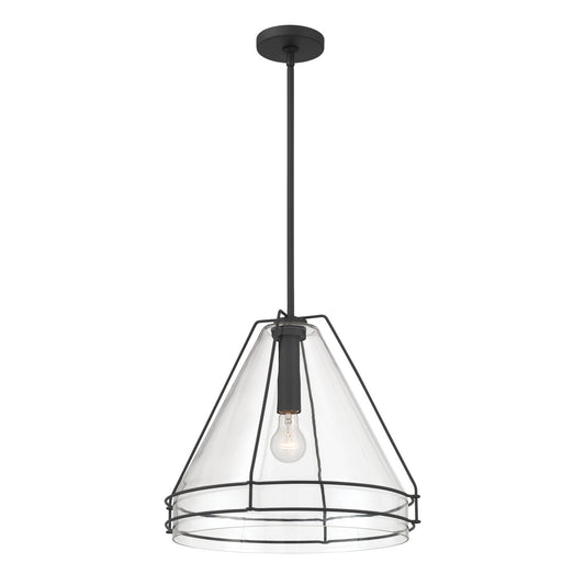Lorenth One Light Pendant in Dark Matte Black