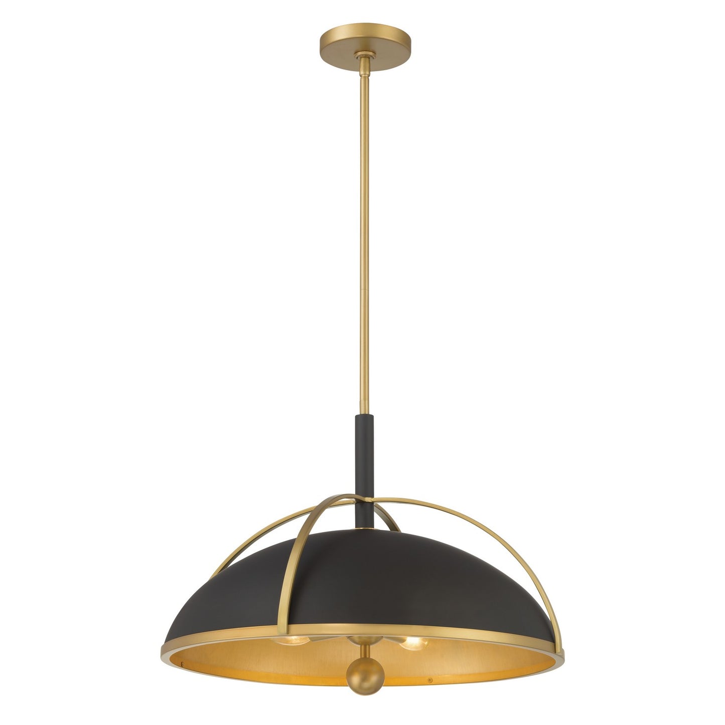 Yorkshire Four Light Pendant in Dark Matte Black