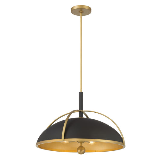 Yorkshire Four Light Pendant in Dark Matte Black
