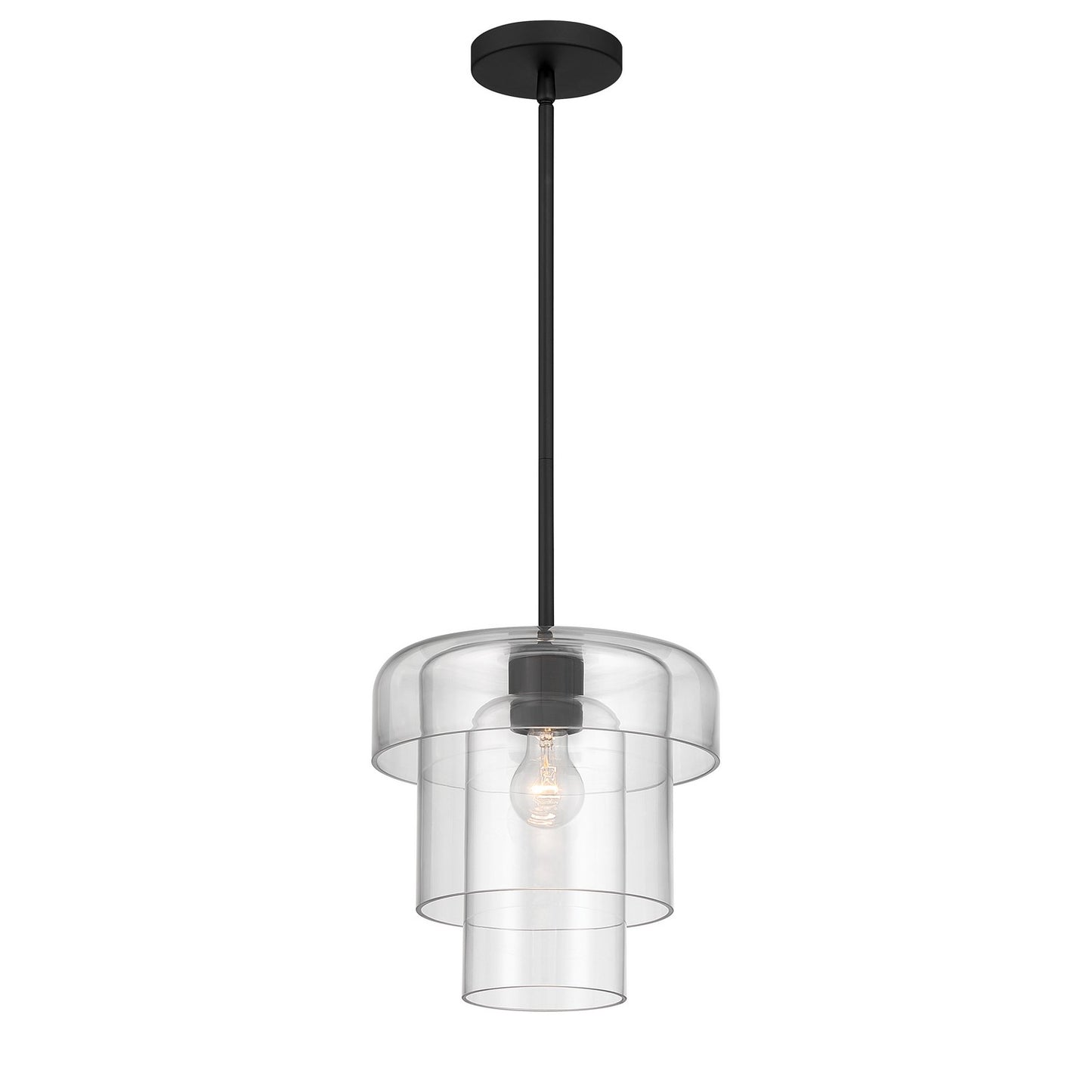 Velique One Light Pendant in Dark Matte Black