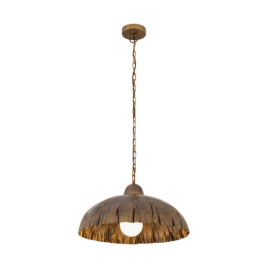 Zinnia One Light Pendant in Antique Brass