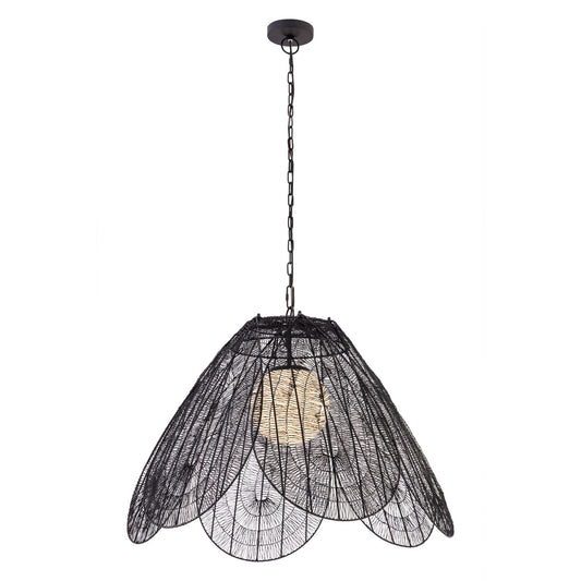 Sylari One Light Pendant in Dark Matte Black
